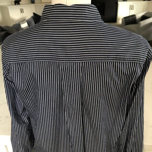 Mavi Jeans Co. Casual Lg Slv Button Down Cotton Striped Shirt Navy Wht Sz S NWOT - Picture 8 of 11